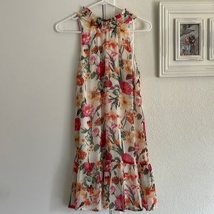 Floral lined dress, 100% polyester.  Size small.